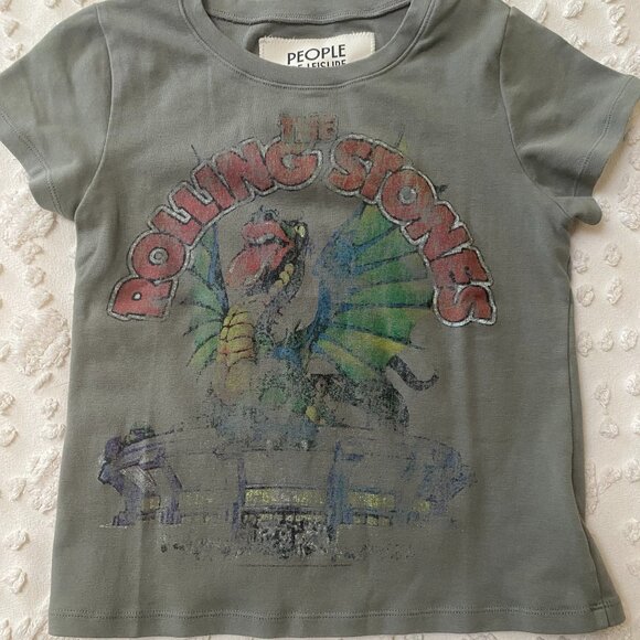 People of Leisure NWOT Rolling Stones Baby Tee - Picture 1 of 5